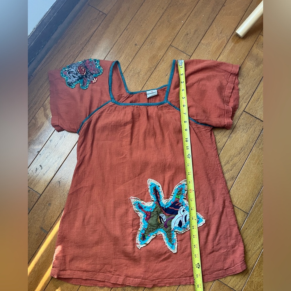 Sacred Threads Short Sleeve Patchworktop Embroide… - image 5